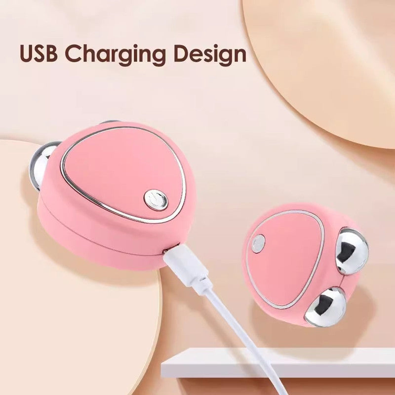 White Microcurrent Face Lifting Massager - Sonic Vibration, V-Shape Sculpting