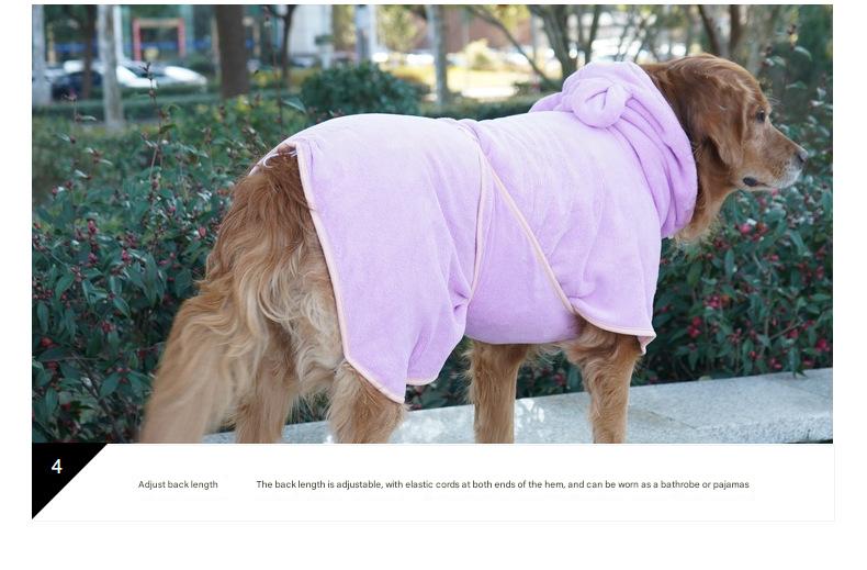 Purple Hooded Dog Bathrobe - Super Absorbent, Adjustable Fit, Cozy Pet Towel (Size : S)