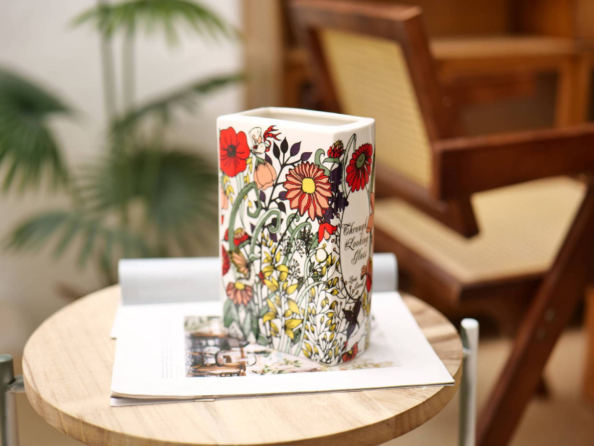 Literary Book Vase - Creative Ceramic Planter & Desk Organizer(Type A - 21x13x7cm)