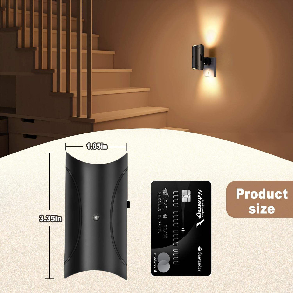 Energy Saving Plug-in LED Nightlight - Smooth Dimming, Auto Sensor