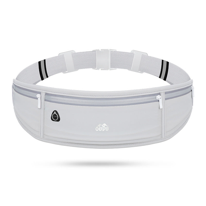 Light gray Adjustable Running Belt - Fits Large Phones, Reflective, Earphone Port