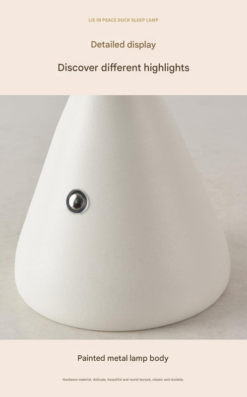 Gray Mushroom LED Table Lamp - Rechargeable, 3-Color Touch Dimmable, USB-C