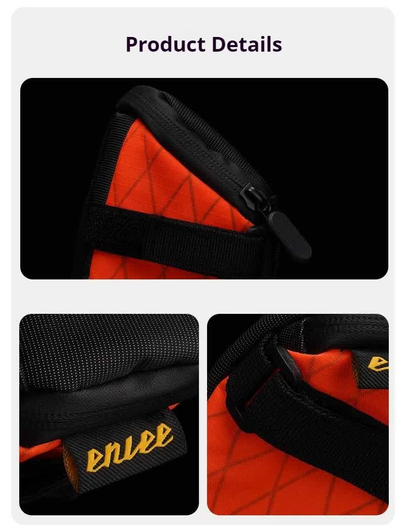 Orange And Black Water-Resistant Bicycle Saddle Bag - 1.3L Reflective Seat Pack for Road & Mountain Bikes