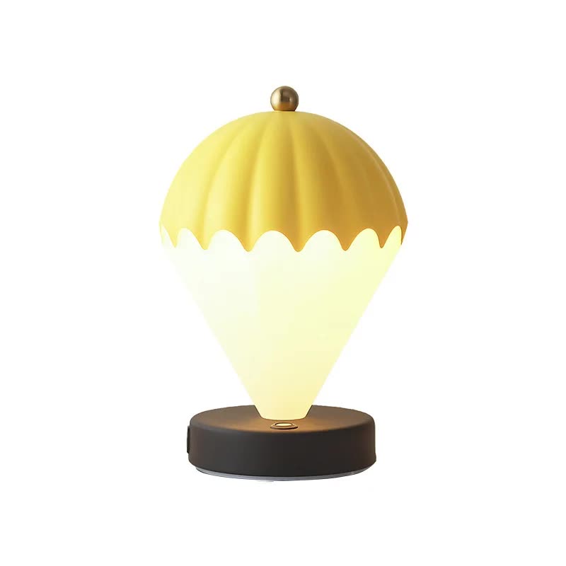 Yellow Rechargeable Hot Air Balloon LED Touch Lamp - 3-Color Nordic Style Desk Light