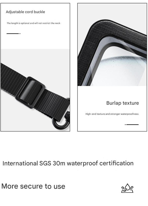 White 2-Pack Universal IPX8 Waterproof Phone Pouch with Lanyard - Touch Sensitive Case for Swimming & Outdoor Sports