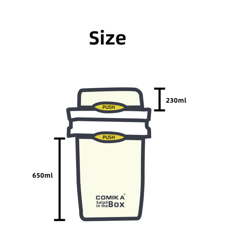 Purple Portable Salad & Breakfast Cup On-the-Go - Dual Compartment Container with Spork
