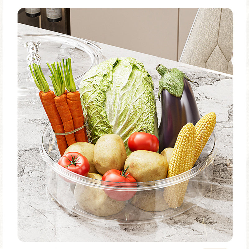 Beige And Beige Snap Button Elegant Compartment Serving Tray with Lid - Versatile Snack, Fruit & Candy Box