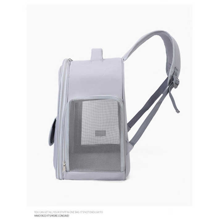 Beige And Yellow Spacious Pet Carrier Backpack with Clear Window - Comfortable Travel Bag for Cats & Small Dogs