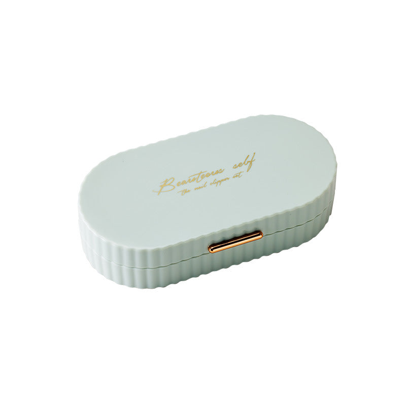 Green Compact 7-Piece Manicure Set - Stainless Steel Nail Grooming Kit with Stylish Travel Case