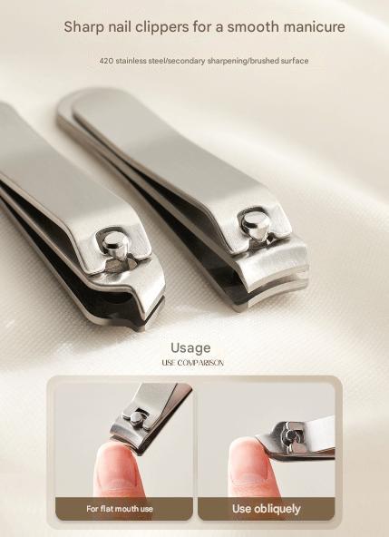 Green Compact 7-Piece Manicure Set - Stainless Steel Nail Grooming Kit with Stylish Travel Case