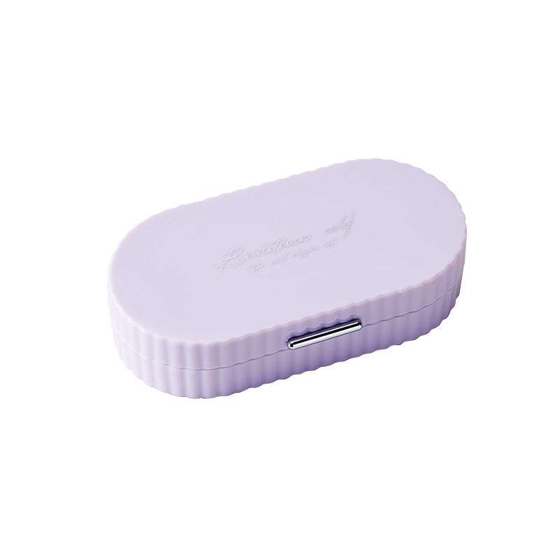 Purple Compact 7-Piece Manicure Set - Stainless Steel Nail Grooming Kit with Stylish Travel Case