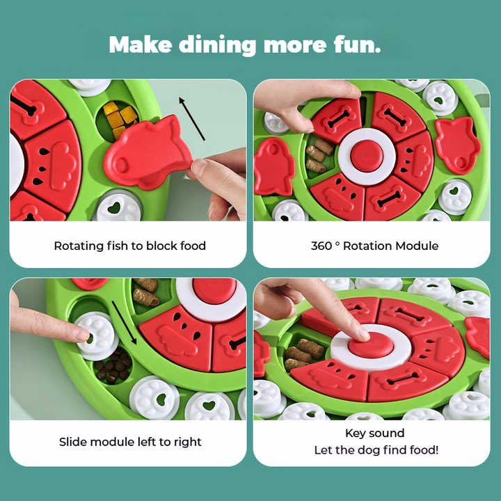 Blue Interactive Pet Puzzle Feeder Toy - Slow Eating & Mental Stimulation Game for Dogs & Cats