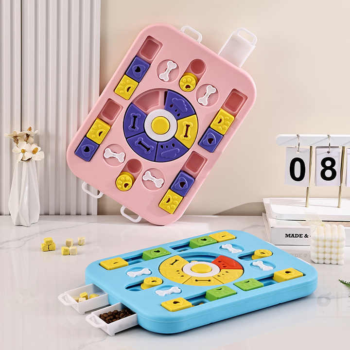 Pink Advanced Interactive Dog Puzzle Toy - Multi-Mechanism Treat Dispensing Slow Feeder for Mental Enrichment