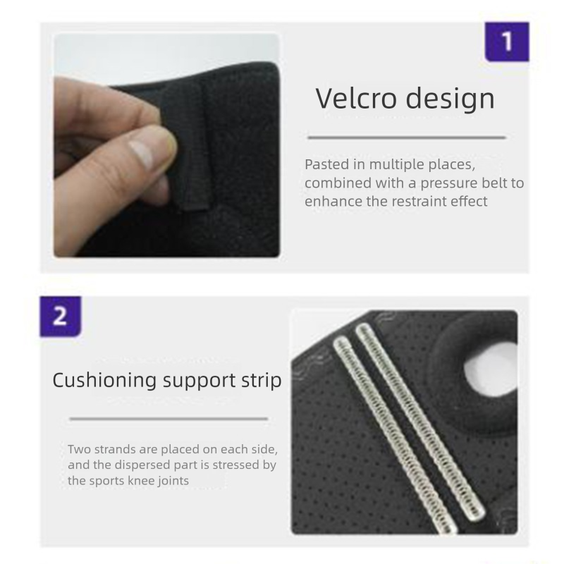 Grey Adjustable Knee Brace Support (Pair) with Dual Spring Stabilizers & Patella Gel Pad - Non-Slip for Sports Running Hiking