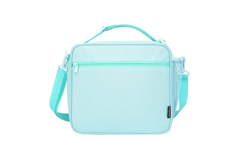 Blue Sparkling Rainbow Heart Insulated Lunch Bag for Kids - Portable School Lunch Box with Shoulder Strap