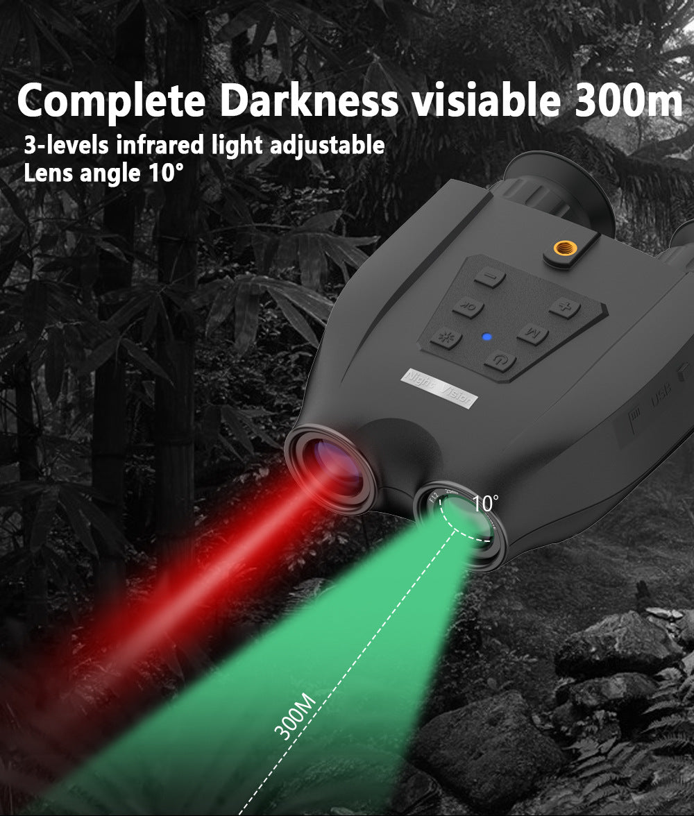 Black Professional HD Digital Night Vision Binoculars - 6X Optical Zoom, IR Illumination, Record 2.5K Video & 48MP Photos