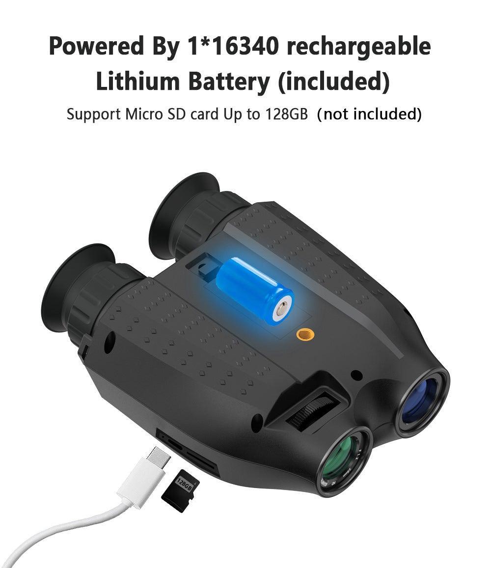 Red Professional HD Digital Night Vision Binoculars - 6X Optical Zoom, IR Illumination, Record 2.5K Video & 48MP Photos