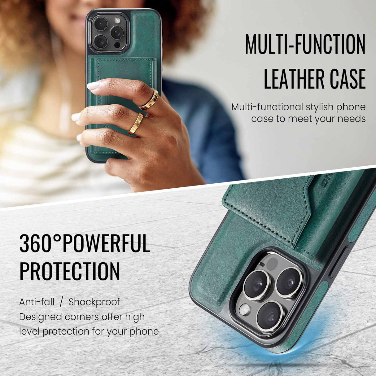 Purple Premium MagSafe Wallet Case for iPhone 16 Pro Max - Detachable PU Leather Magnetic Card Holder