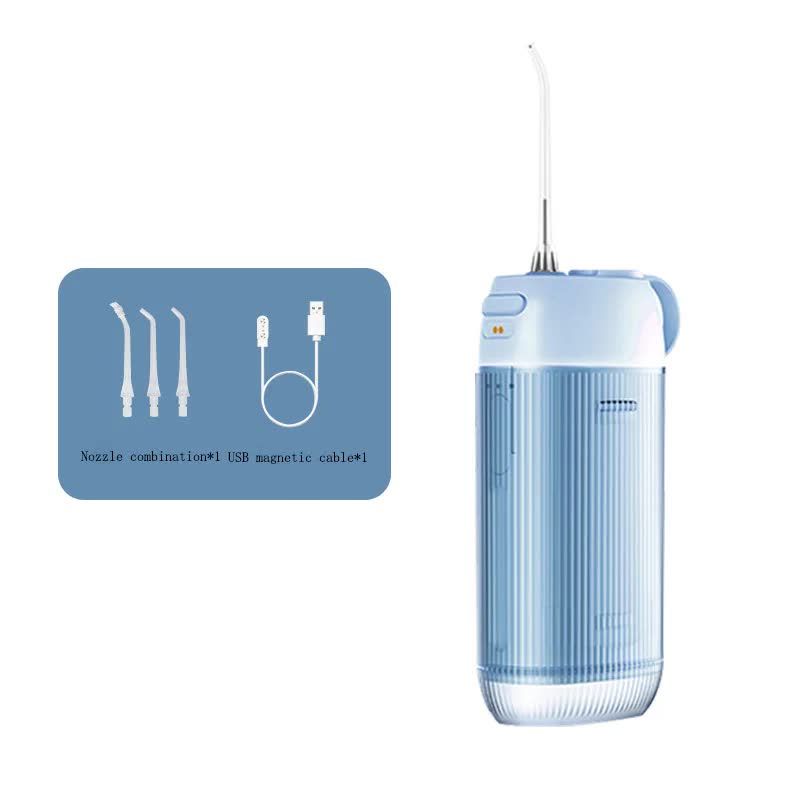 Blue Advanced Portable Water Flosser - USB Rechargeable Cordless Oral Irrigator, 3 Modes, IPX7 Waterproof for Travel & Home