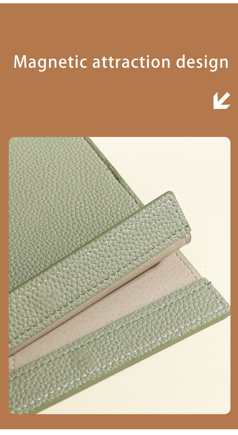Light Green Professional A4 PU Leather Document Bag - Waterproof Handheld File Folder Portfolio for Business & Conference