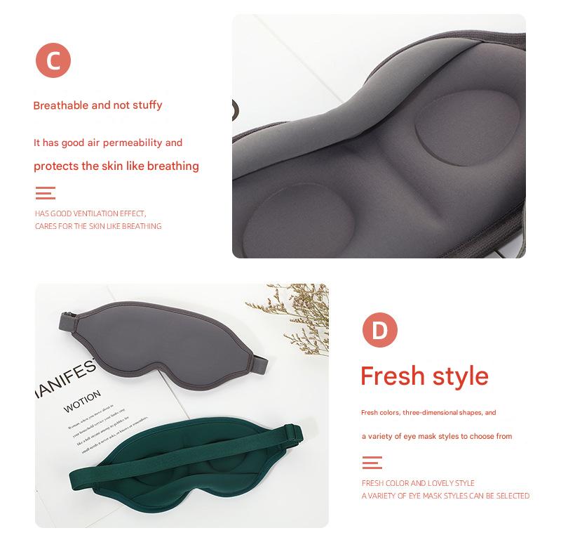 2 Pcs Green 3D Contoured Eye Mask - Total Blackout, Pressure-Free Memory Foam, Skin-Friendly & Breathable for Deep Rest