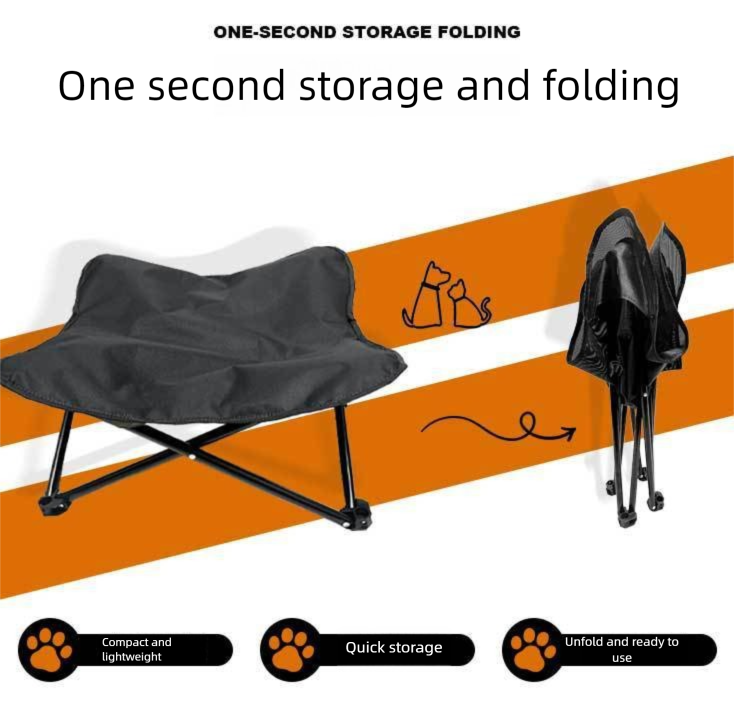 Green Elevated Comfort Pet Bed - Portable & Foldable Dog Cat Cot - Durable 600D Oxford Fabric, Washable Cover, All Seasons