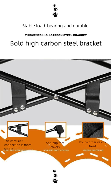 Brown Elevated Comfort Pet Bed - Portable & Foldable Dog Cat Cot - Durable 600D Oxford Fabric, Washable Cover, All Seasons