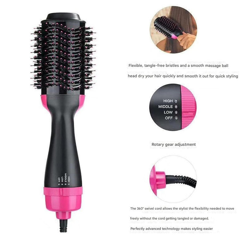 Pink And Grey One-Step Hair Dryer & Volumizer Hot Air Brush - Salon Styler for Drying, Smoothing & Volume