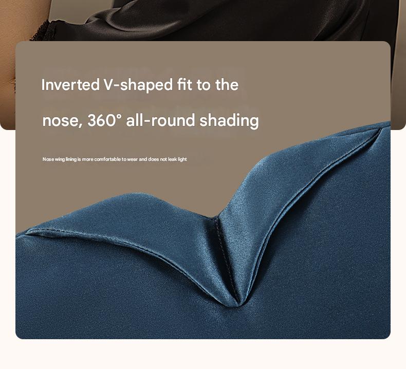 Champagne Luxury 19 Momme Mulberry Silk Sleep Mask - Total Blackout Comfort, Wide Design & Adjustable Strap