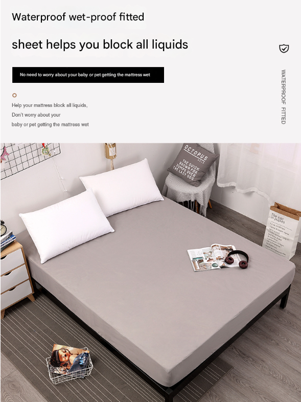 Black Queen Size Waterproof Fitted Mattress Protector - Soft & Breathable Bed Cover, Hypoallergenic, Deep Pocket (152x190x30cm)