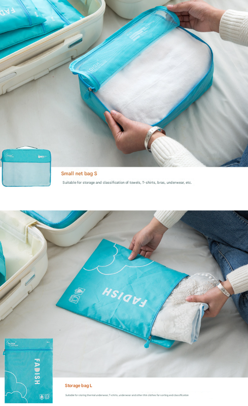 Dark Blue 7-Piece Travel Packing Cubes & Organizer Set - Lightweight Luggage Storage Bags for Clothes, Shoes & Toiletries