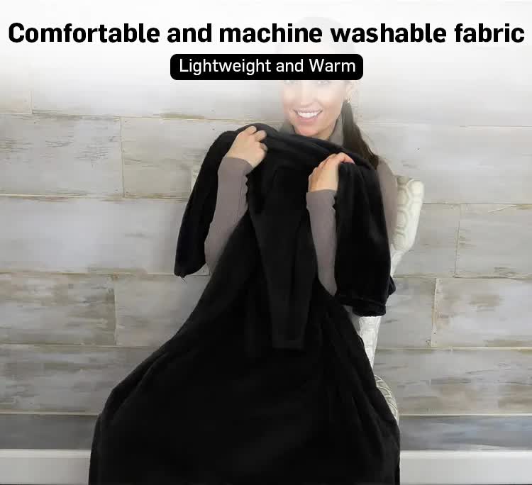 Dark Blue 2-in-1 Plush Travel Blanket & Pillow Set - Soft Flannel with Luggage Strap & Carabiner (50x60in)