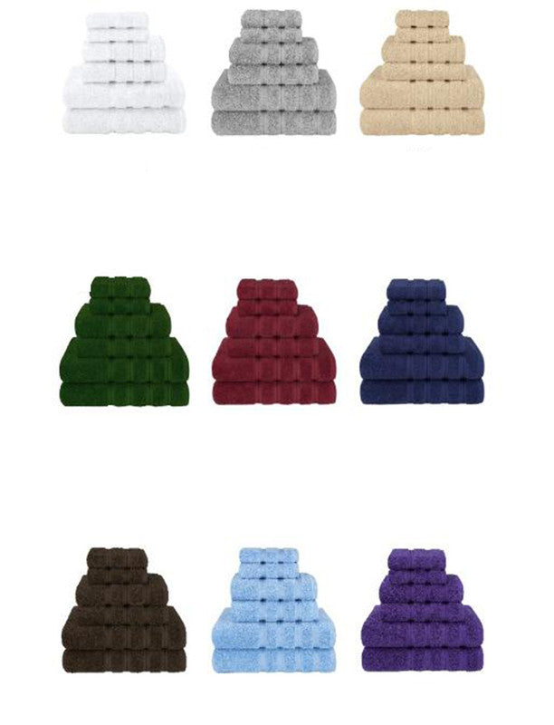 Khaki Luxury 6-Piece Combed Cotton Towel Bale Set - Ultra Soft & Absorbent Bath, Hand, Face Towels