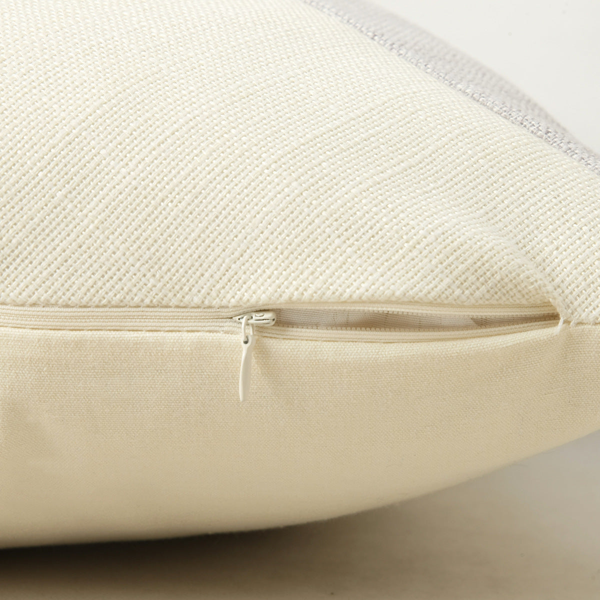 Khaki and Gray Modern Geometric Faux Leather & Cotton-Linen Cushion Covers - Set of 2, 45x45cm Decorative Pillowcases for Sofa & Car