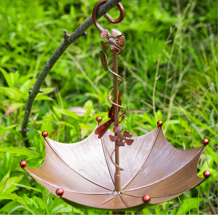 Nectar Charming Hanging Umbrella Bird Feeder - Decorative Outdoor Garden Accent
