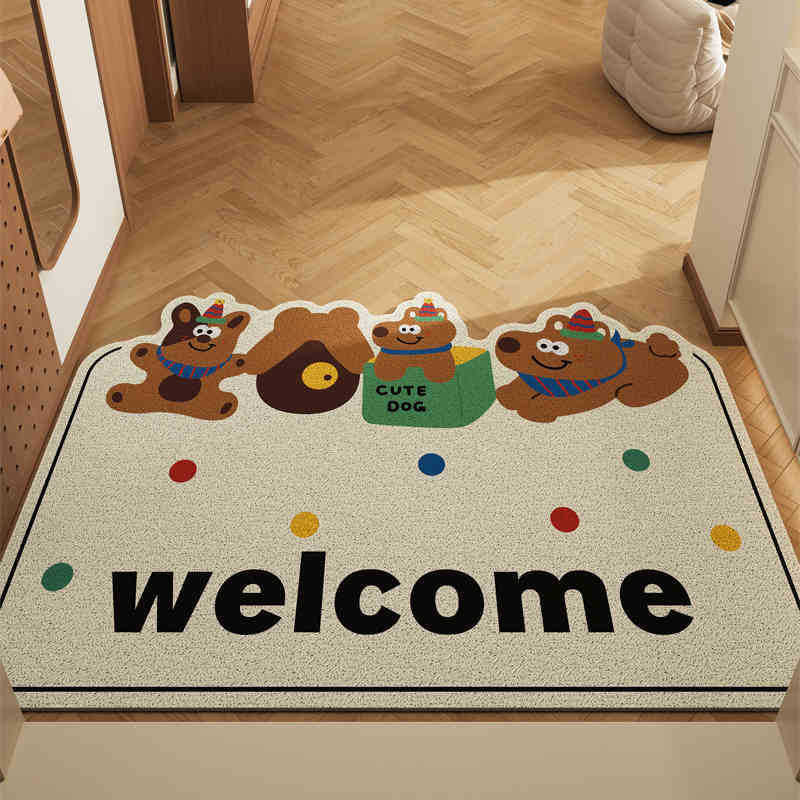 Box Puppy Alien Set of 2 Cartoon PVC Coil Entrance Mats - Non-Slip Dirt Trapping Door Mats (50x80cm)