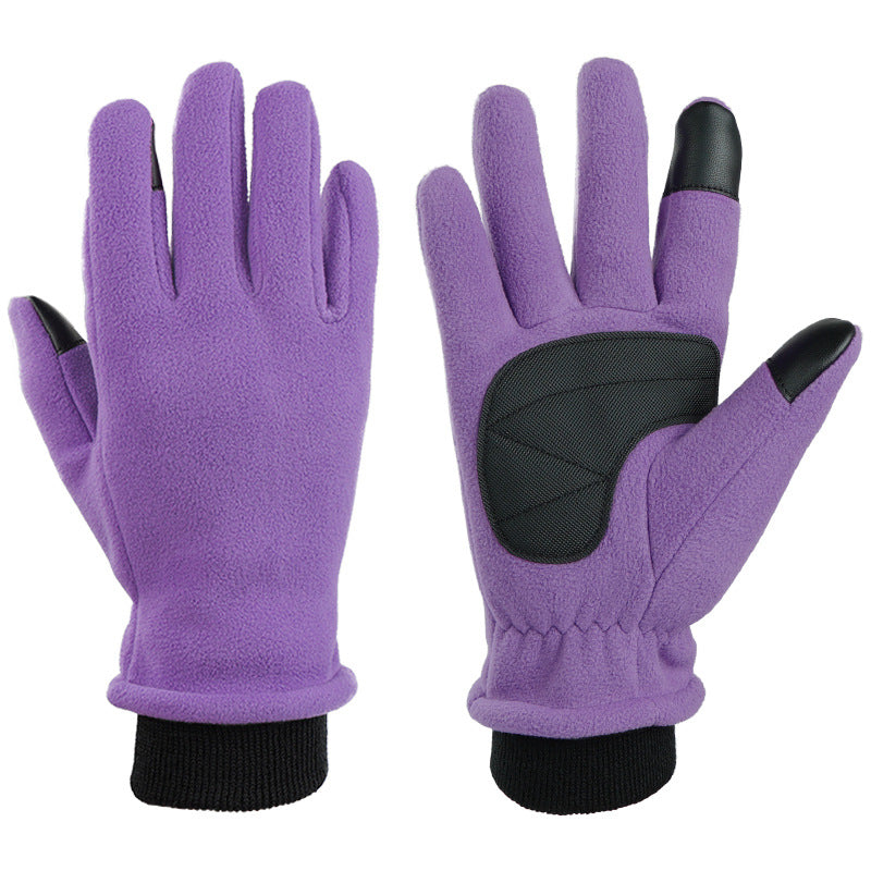 XL Purple Warm Windproof Touchscreen Gloves - Anti-Slip Grip for Winter Cycling & Outdoor Sports