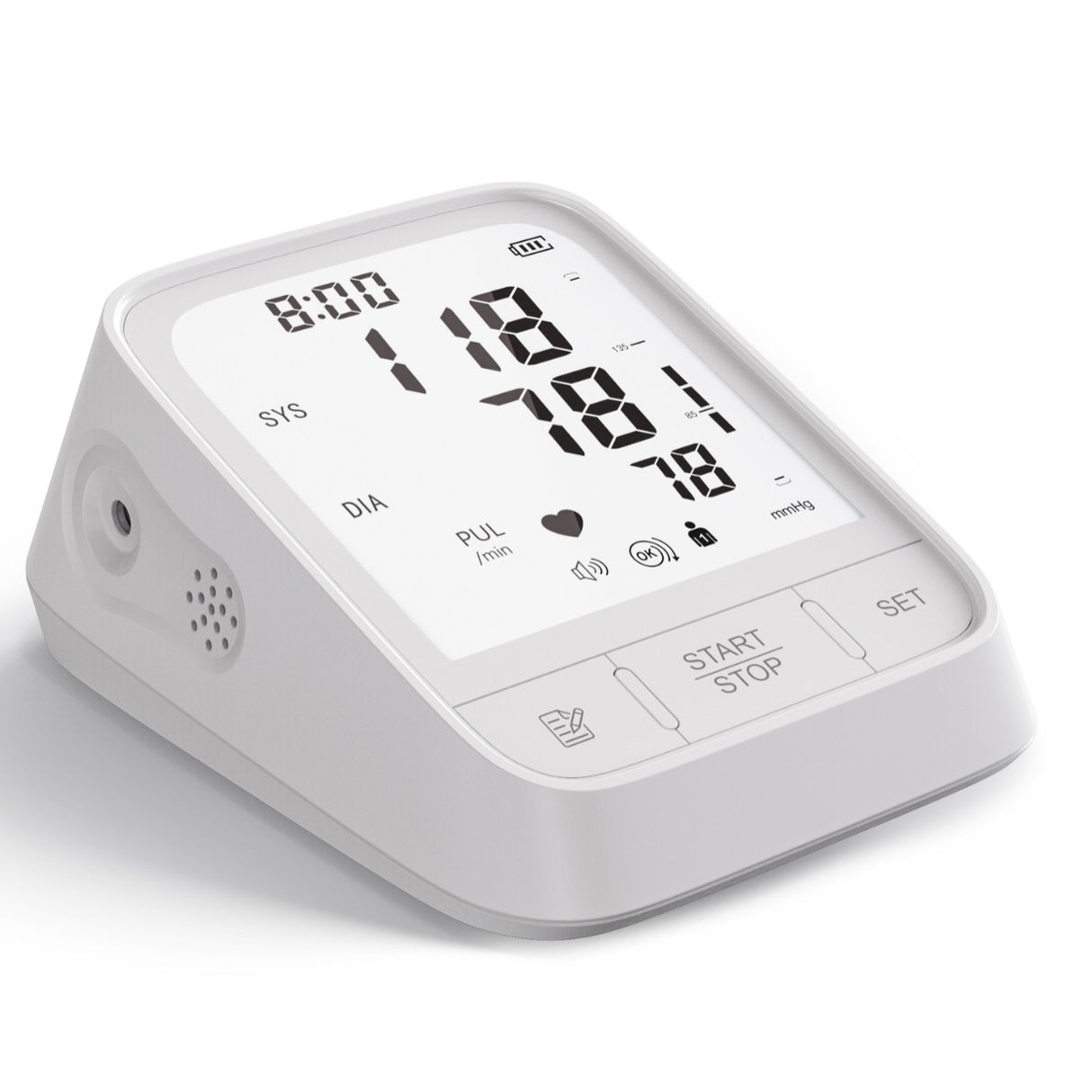 White Smart Upper Arm Blood Pressure Monitor - Medical Automatic BP Machine for Export