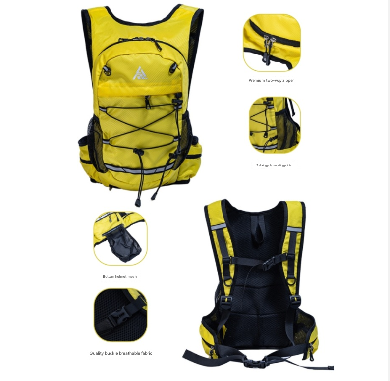 Black Lightweight Hydration Backpack for Trail Running, Cycling, and Marathons