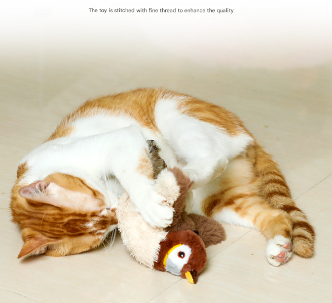 Crab Electric Flapping Plush Cat Toy with Sound - Realistic Self-Play Pet Toy