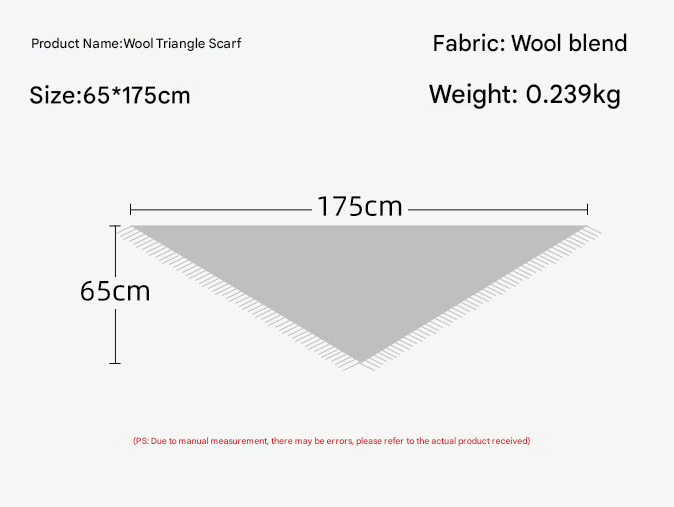 Red Versatile Fringed Faux Wool Triangle Shawl - Warm Knitted Scarf