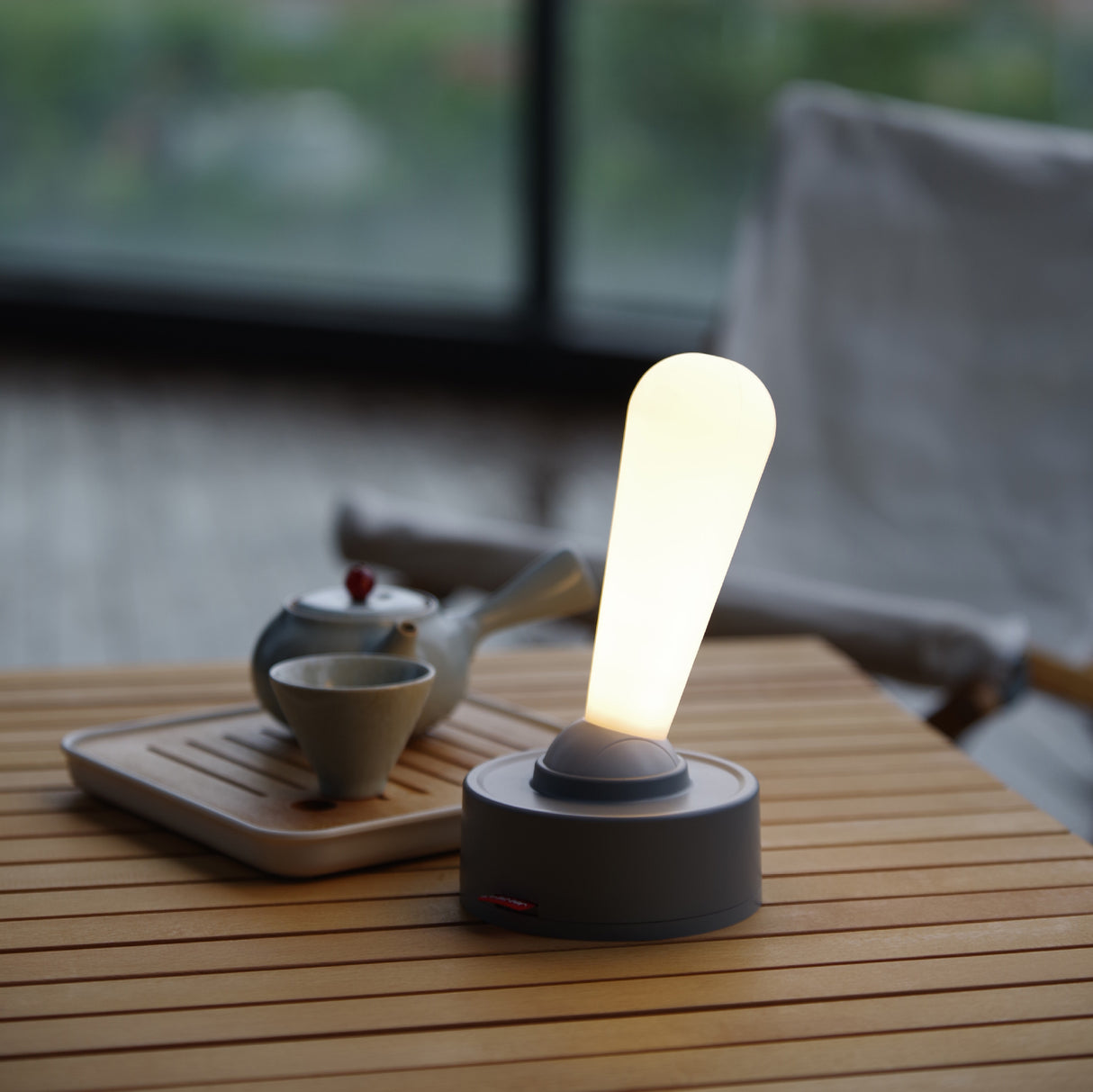 Grey Vintage Toggle Rechargeable Night Light - Minimalist Bedside Ambiance