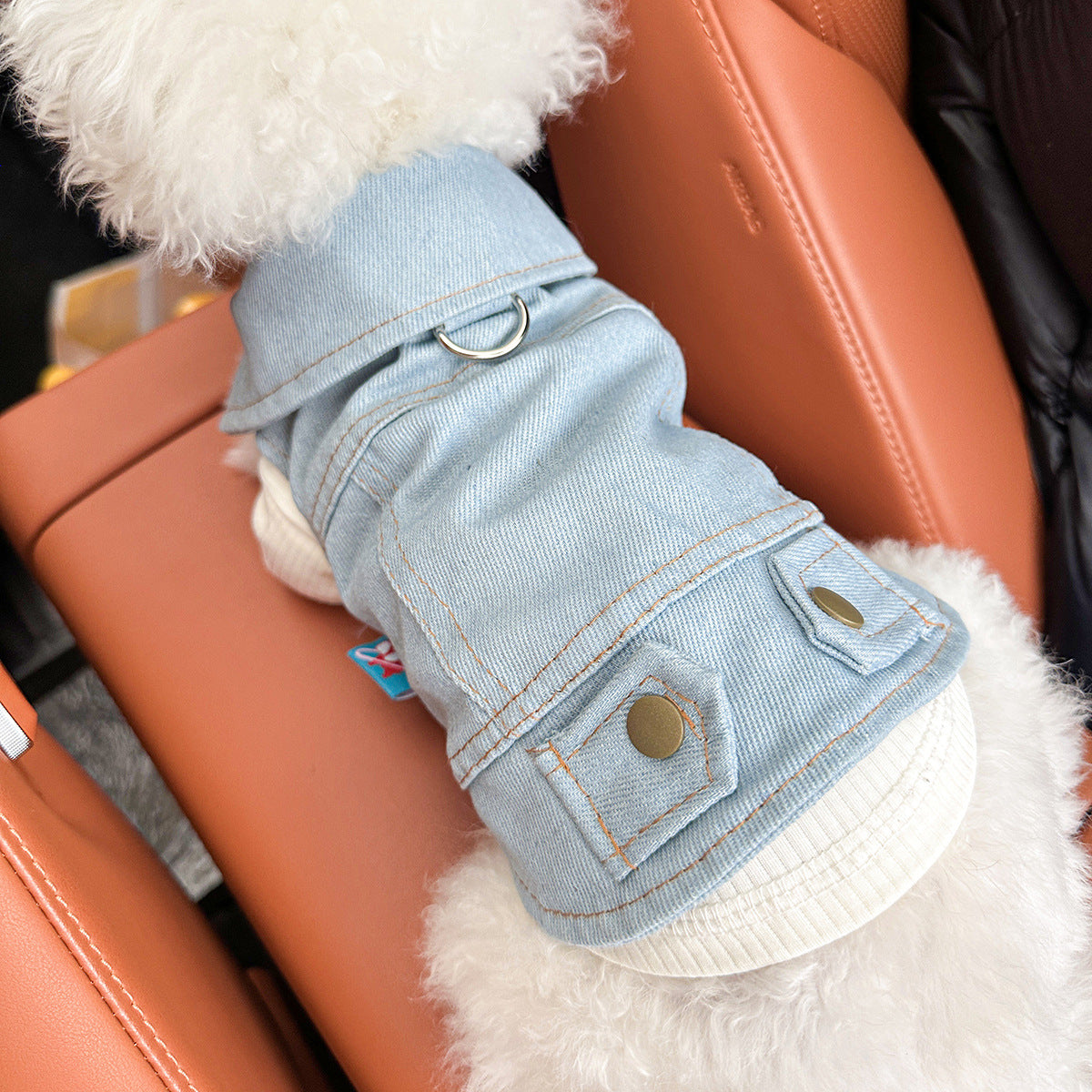 XS-Approximately 2kg Classic Denim - Solid Colours Denim Vest Jacket for Dogs and Cats - Spring, Summer, and Autumn Wear