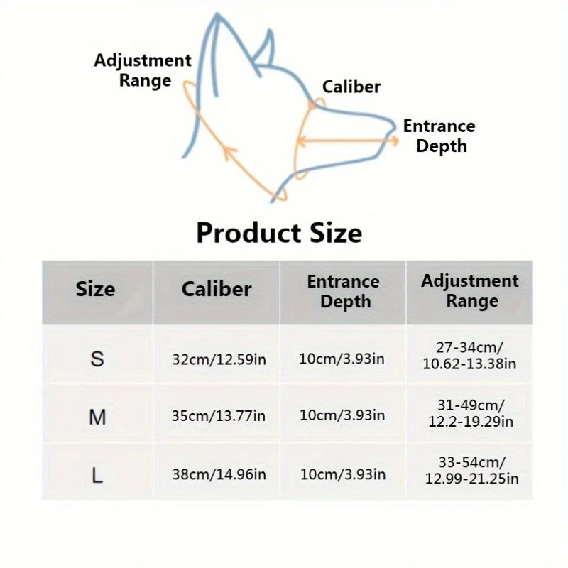 L Adjustable Leather Dog Muzzle for Large Breeds, Anti-Bite and Anti-Bark