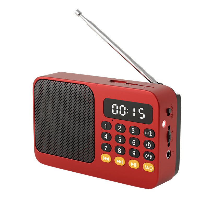 Portable Digital Music Player & FM Radio,4 Playback Modes, LED Flashlight(Red)