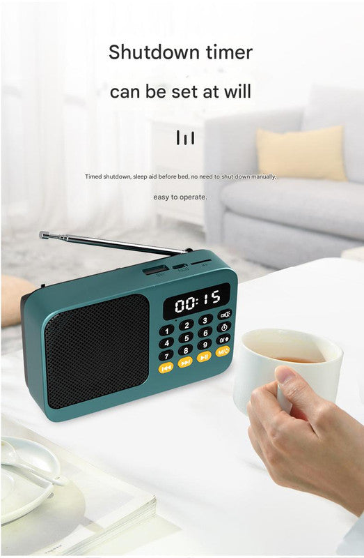 Portable Digital Music Player & FM Radio,4 Playback Modes, LED Flashlight(Green)