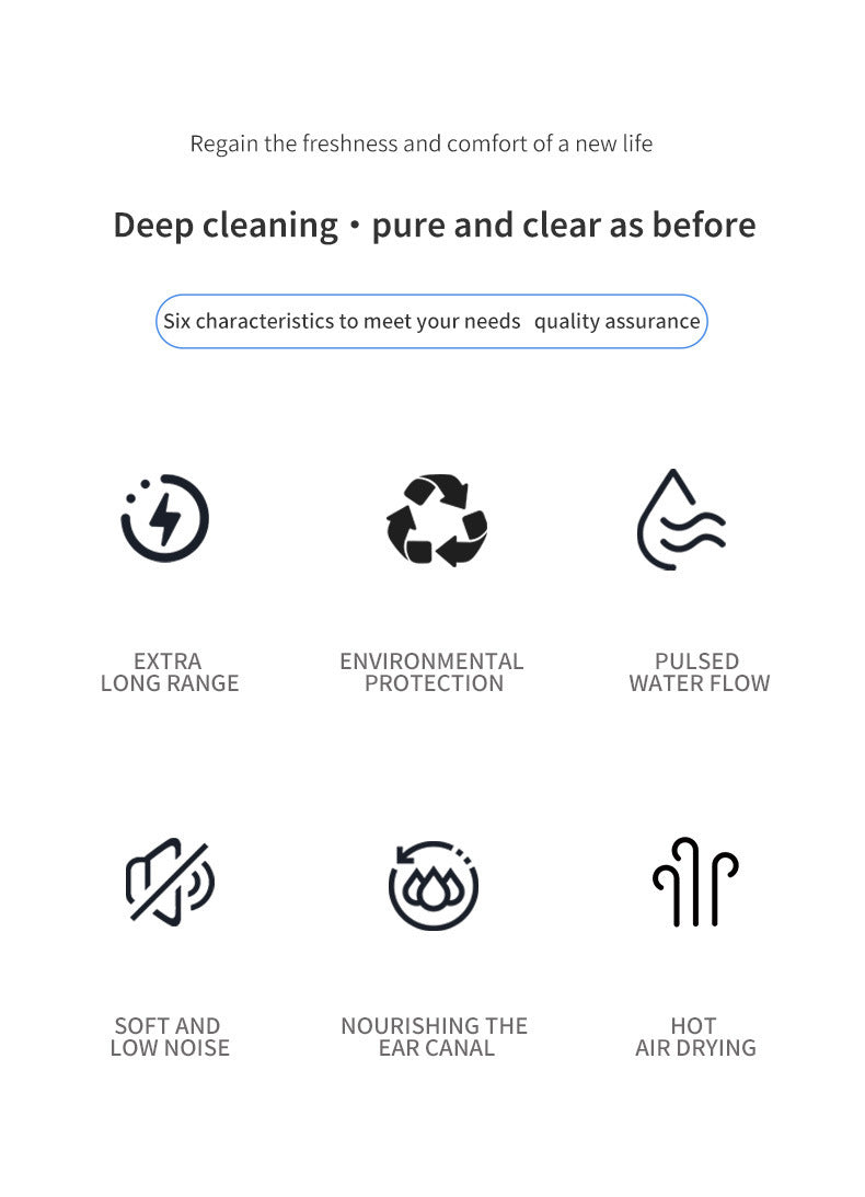 Automatic Electric Ear Wax Removal & Irrigation System - 5 Modes, USB-C, Hot Air Drying(white)