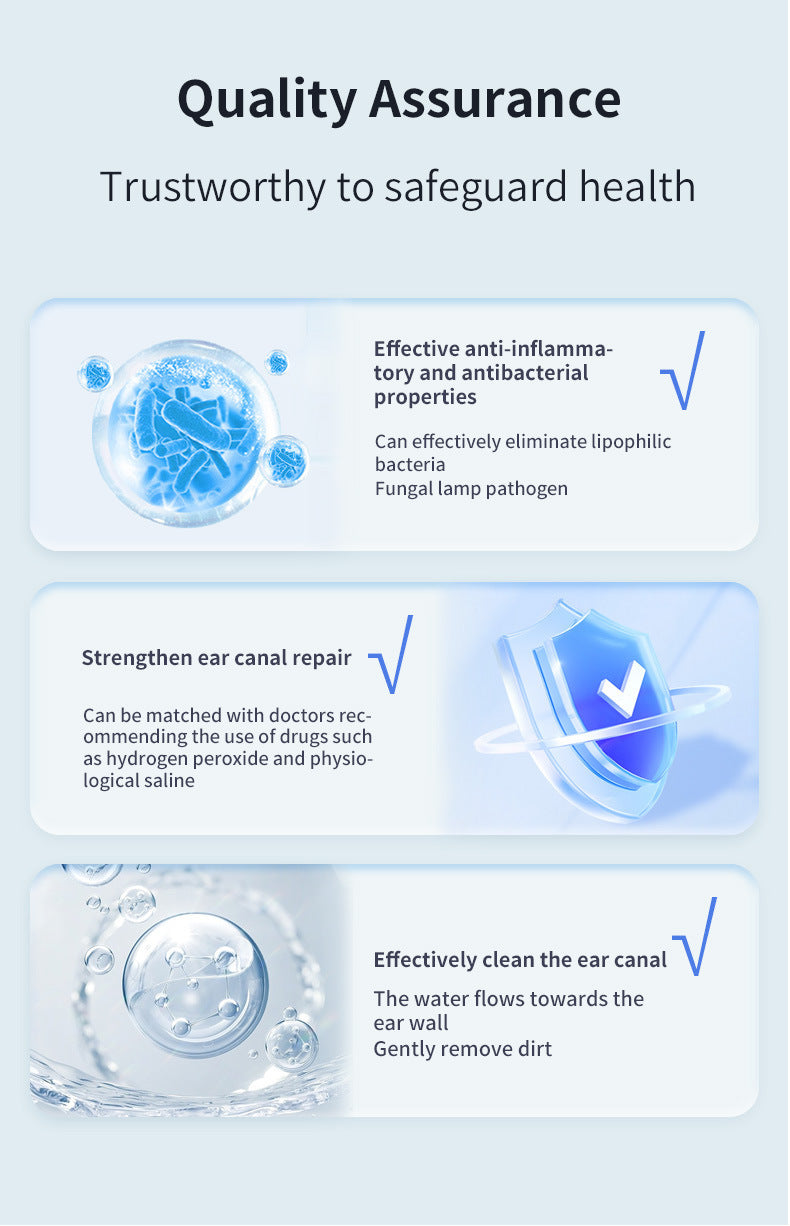 Automatic Electric Ear Wax Removal & Irrigation System - 5 Modes, USB-C, Hot Air Drying(white)