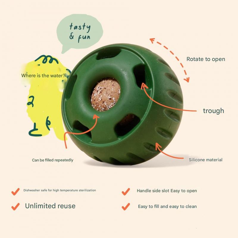 Interactive Dog Treat Dispensing Ball & Silicone Treat Mold Set - Durable, Dishwasher Safe(green)