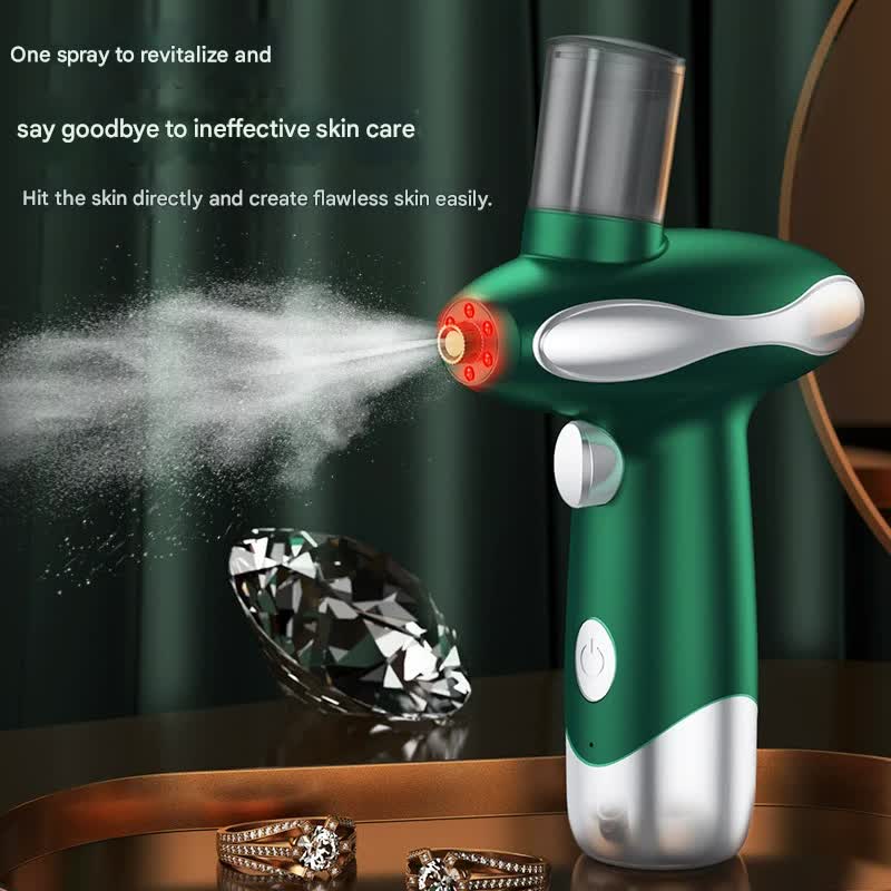 Portable Nano Facial Steamer & Oxygen Sprayer with Red/Blue Light Therapy(blue)